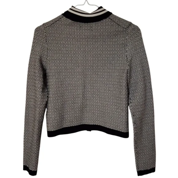 Maeve By Anthropologie Plunging Polo Cardigan Black and White Size‎ XS - Picture 3 of 11